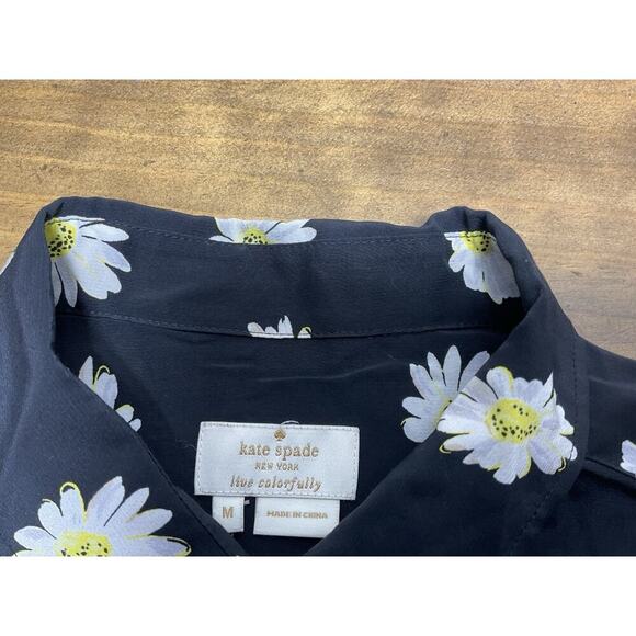 Kate Spade Floral Bee Size Medium Long Sleeve Button Down Blouse - Picture 6 of 12